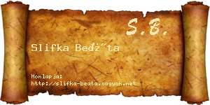 Slifka Beáta névjegykártya